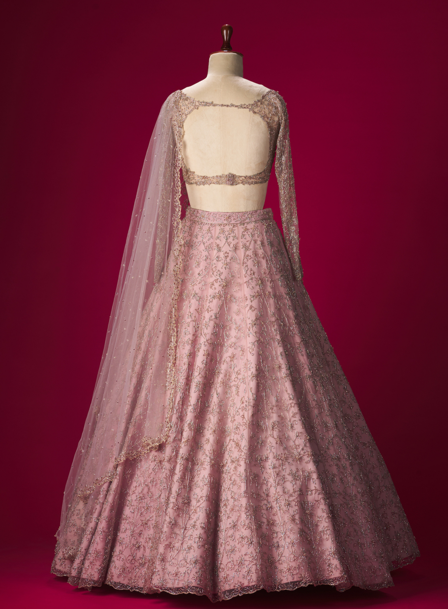Blush Pink Cutdana Work Lehenga Set