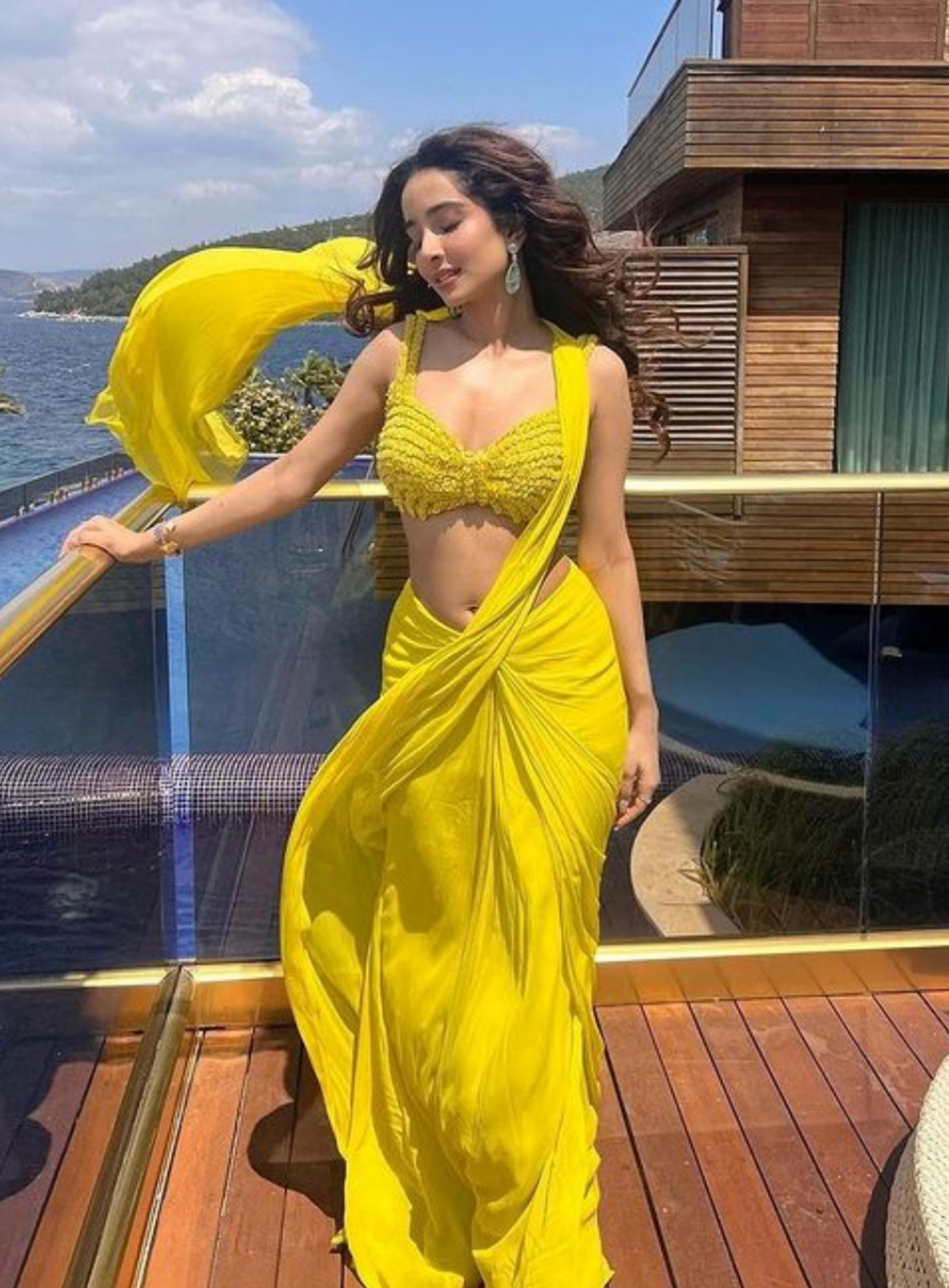 Ahana Raheja in our 3D flower Drape Saree