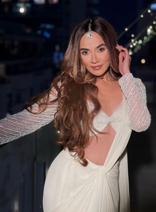 Komal Pandey in our signature White Drape