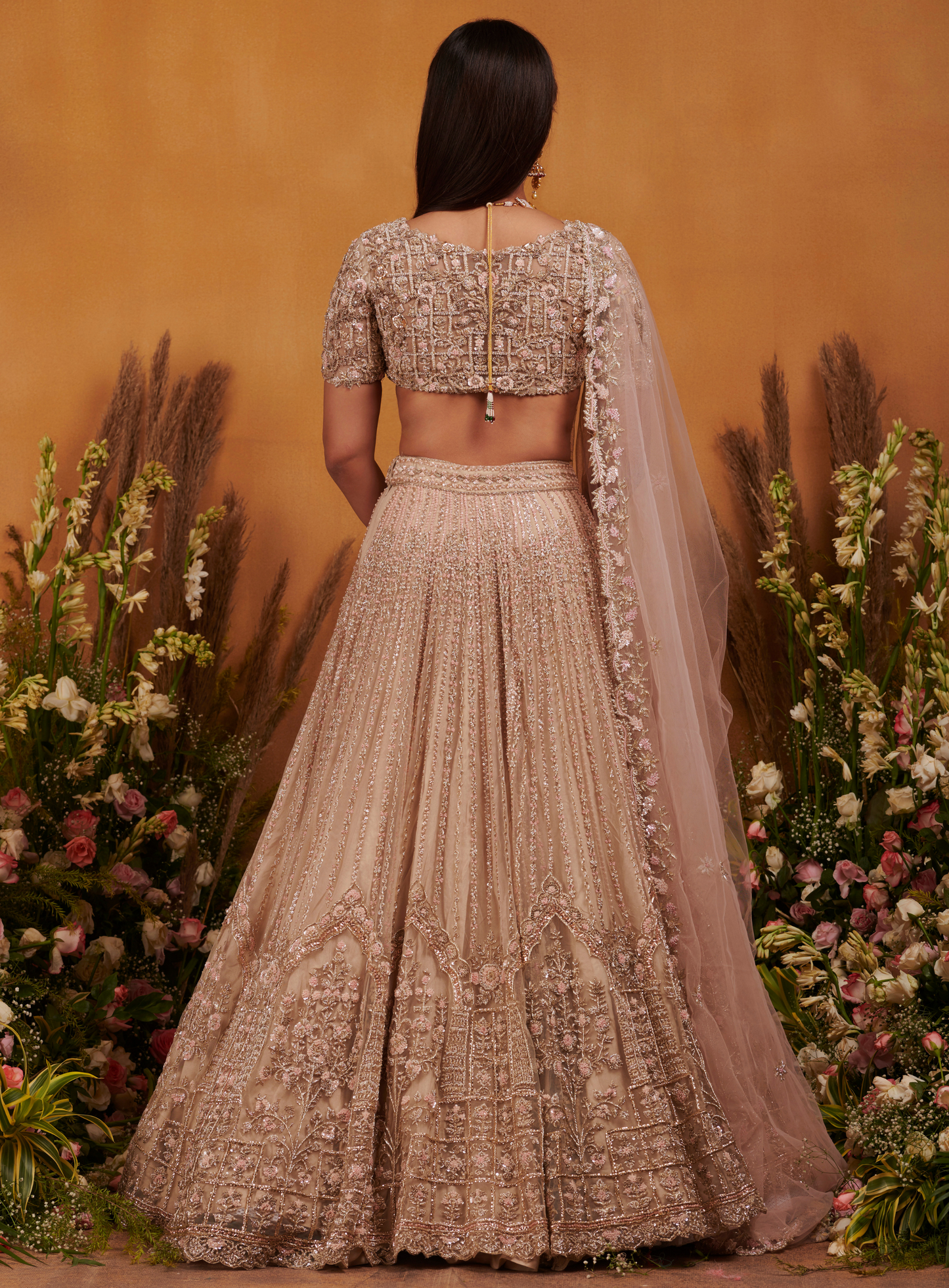 Ivory Gold Hand Embellished Lehenga