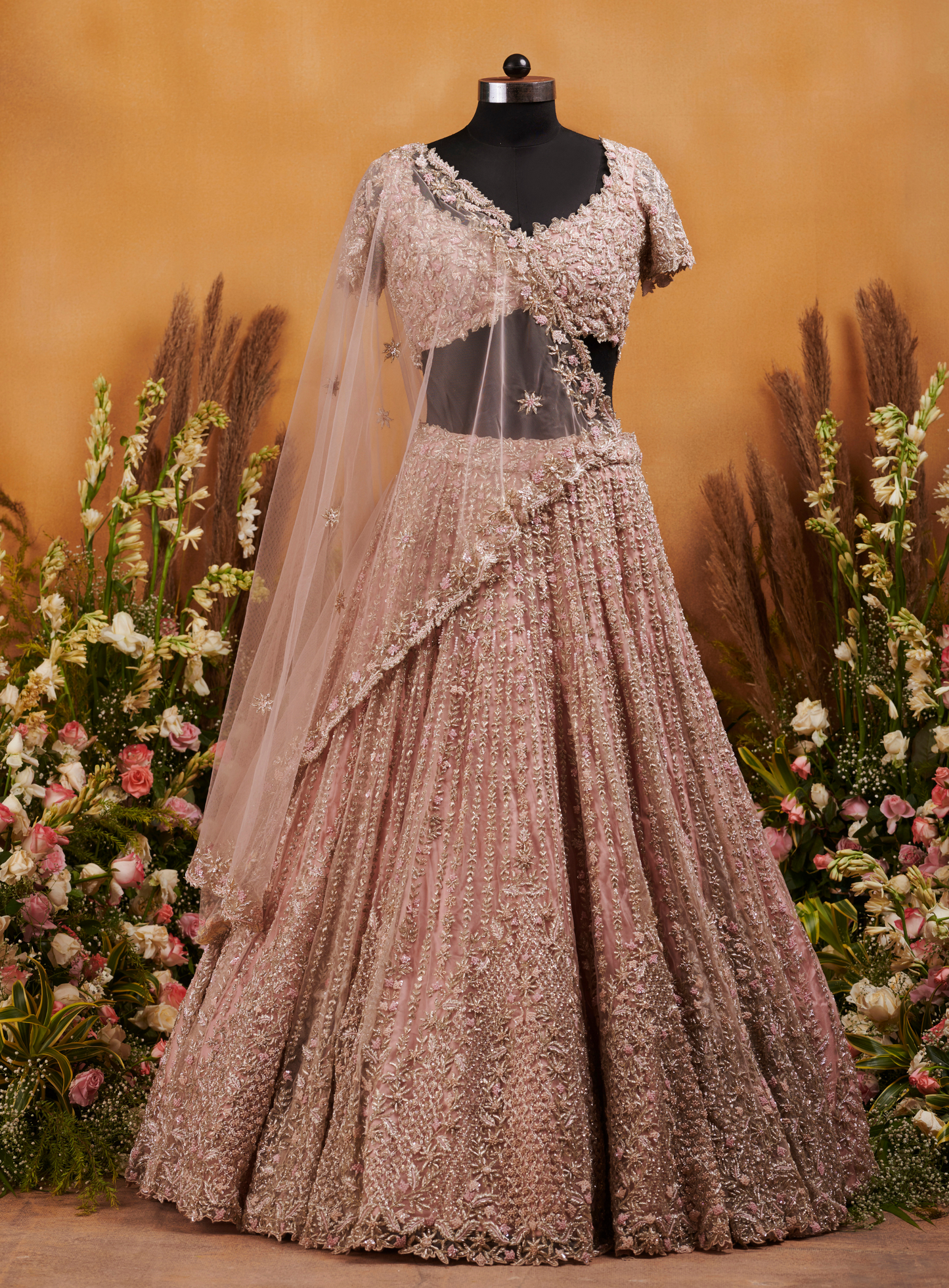 Blush Pink Embellished Lehenga Set