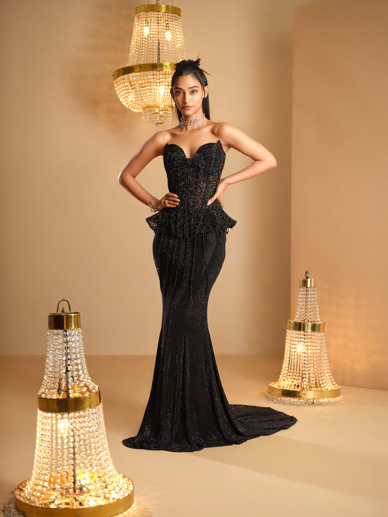 Mani Embellished Corset & Rhinestone Skirt