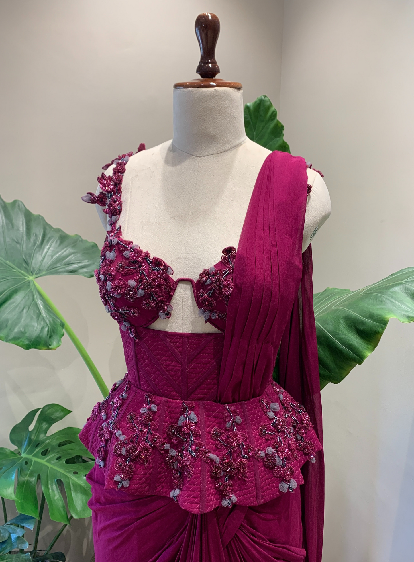 Magenta Quilted Corset